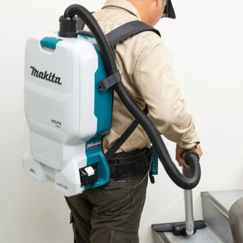 Cordless backpack vacuum cleaner Makita 18V, brushless motor, HEPA filter