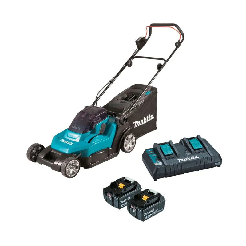 Cordless lawn mower Makita DLM432PT2 - 430 mm, 36 V, 575 m2