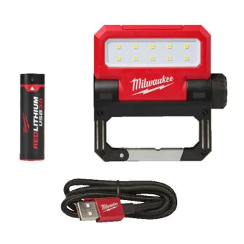 Milwaukee 550 lumen rechargeable folding spotlight