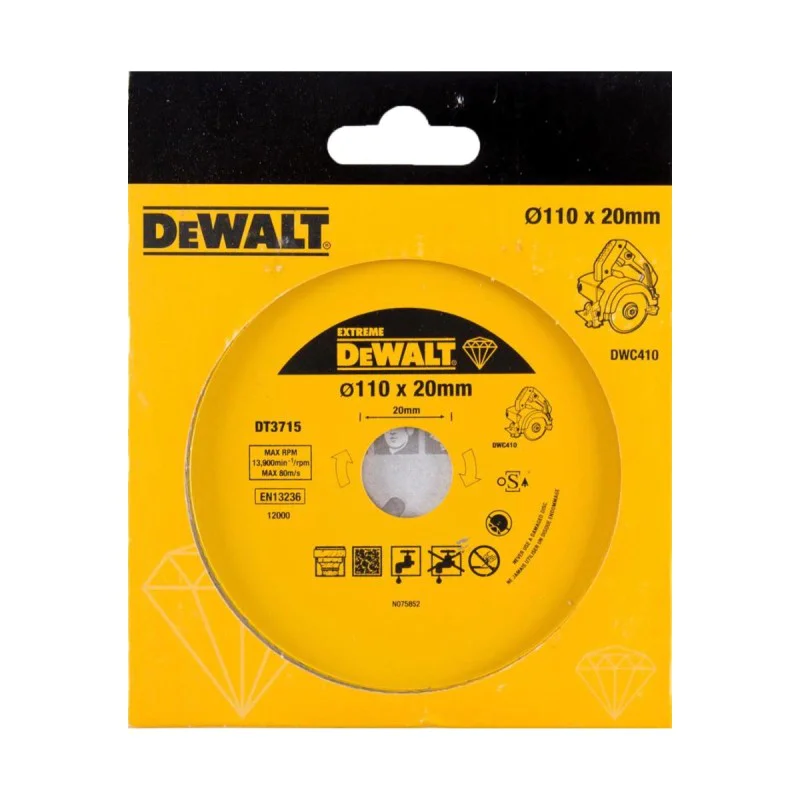 Diamond saw blade for wet and dry cutting f110x20 mm DeWALT DT3715-QZ