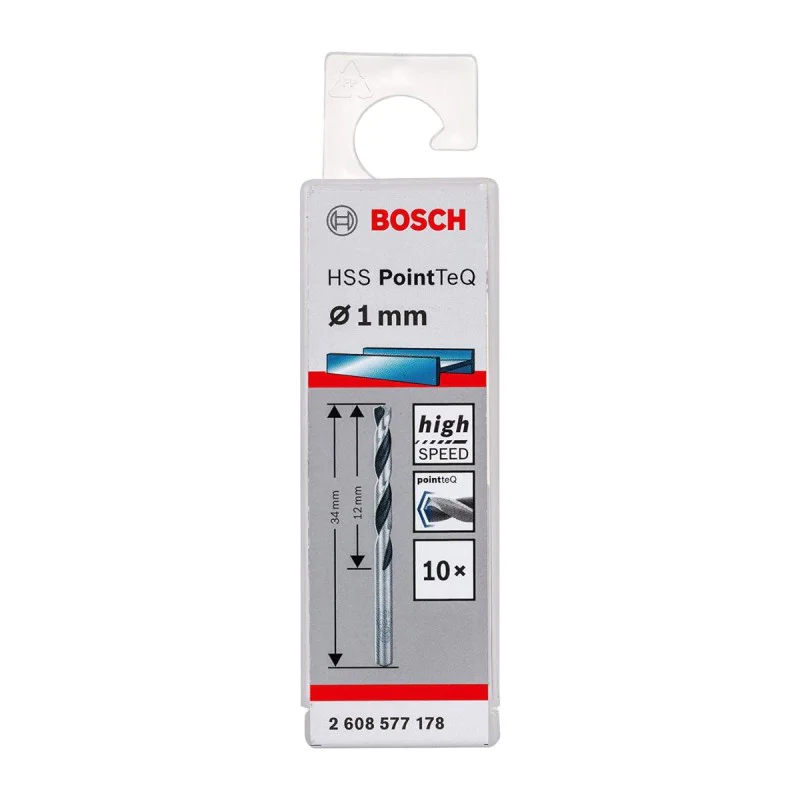 Metal drill bit f1.0mm Bosch 2608577178, HSS, PointTeQ