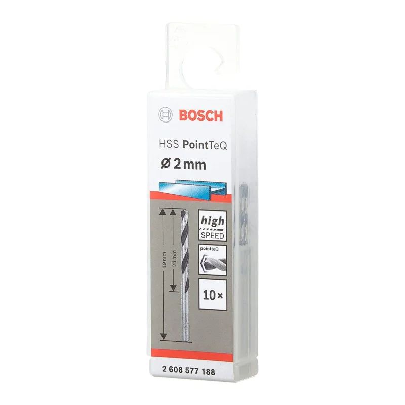 Metal drill bit f2.0mm Bosch 2608577188, HSS, PointTeQ
