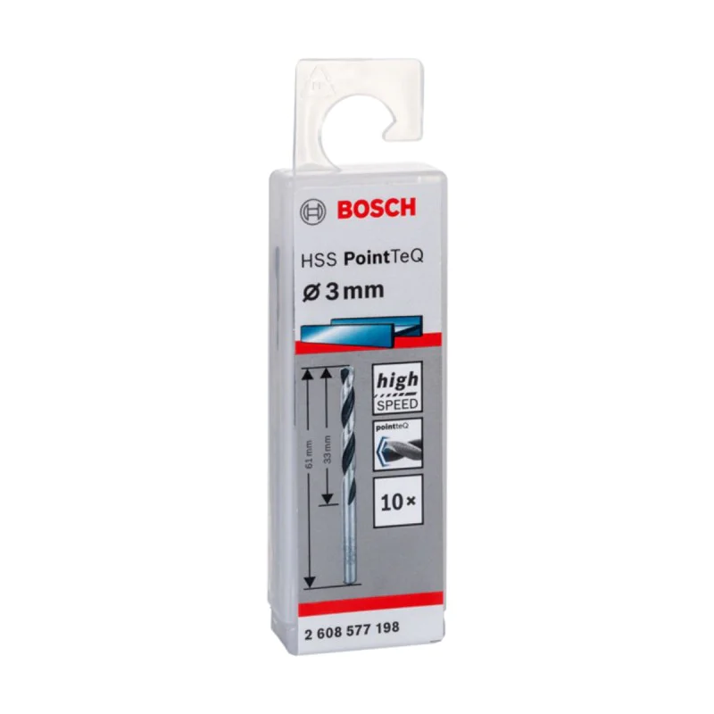 Metal drill bit f3.0mm Bosch 2608577198, HSS, PointTeQ