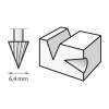 High Speed Router - 6.4 mm - Dremel's largest head with triangular shape, shaping and creating V-shaped grooves e.g. wood