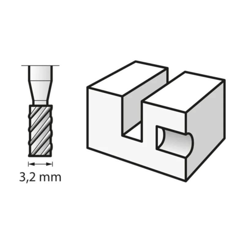 3.2 mm High Speed Router - Dremel - medium head with cylindrical shape