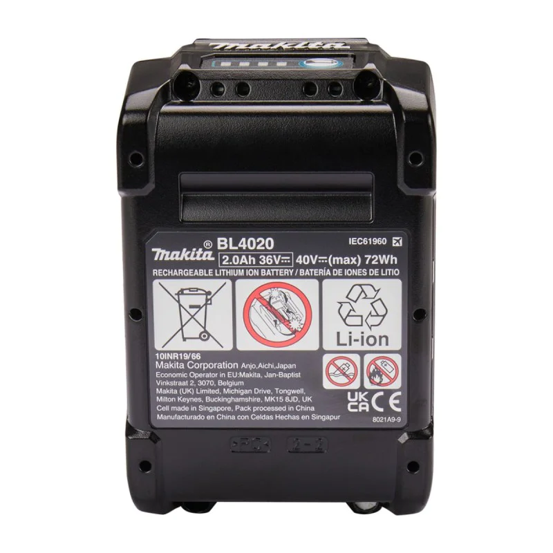 Rechargeable battery Makita BL4020, 2 Ah, 40 V, XGT