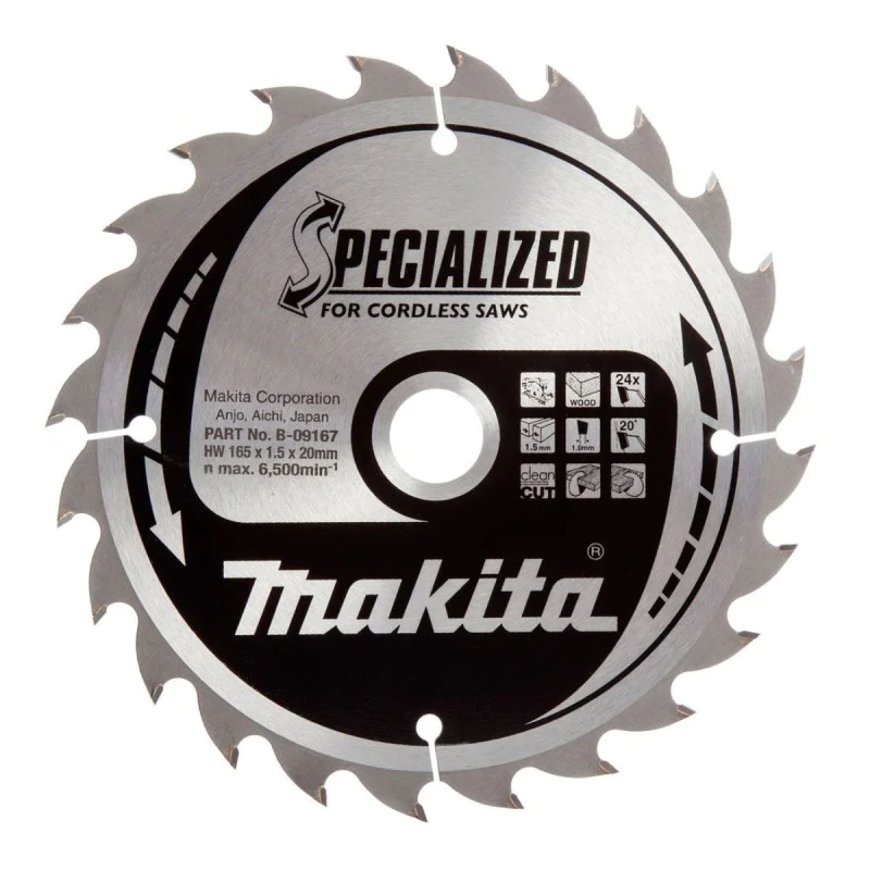 Makita wood saw blade 165x20 24 z