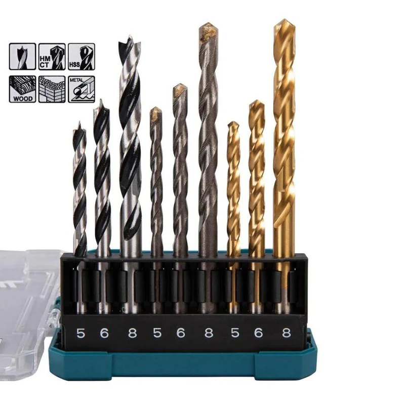 Makita wood, metal and concrete drill set D-71962 - 9pcs, 5-8mm