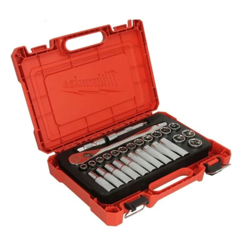 Milwaukee ratchet set with sockets - 28 pieces, 1/2''