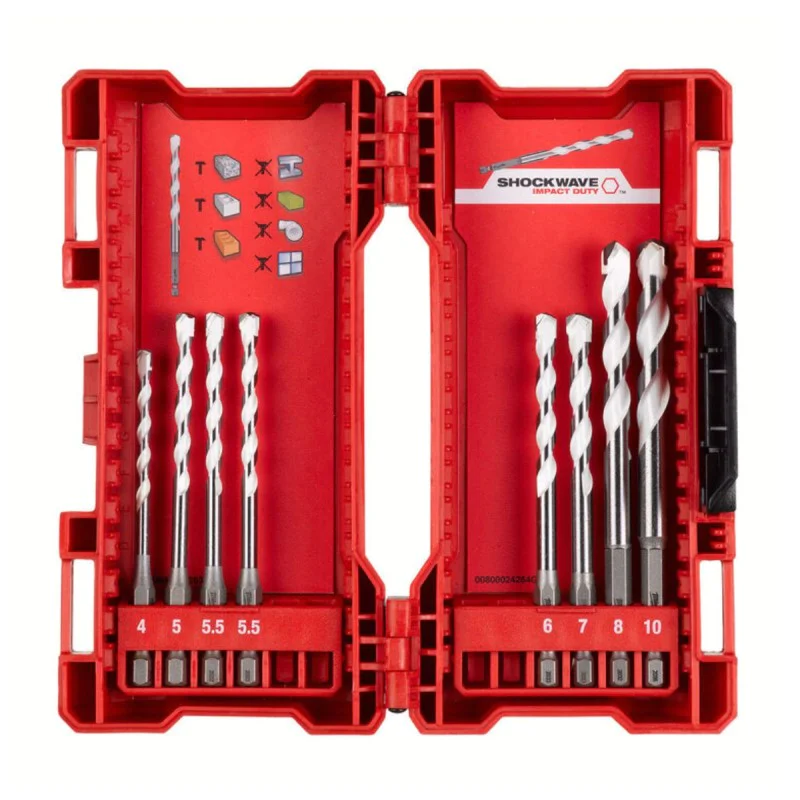 Milwaukee Universal Drill Bits Set 4932471113, 4-10mm Multi-Material, 8 Pieces
