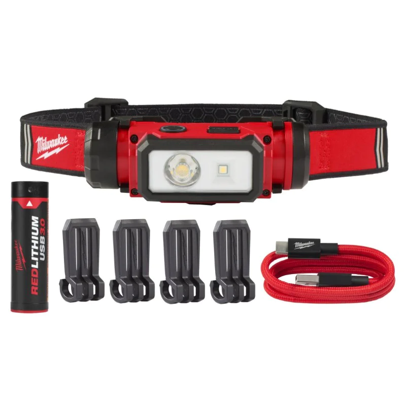 Milwaukee L4 HL2-301 USB Cordless Headlamp - 600 LUMENS, IP54
