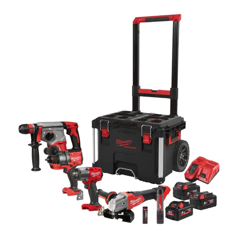 Cordless MILWAUKEE M18FPP4D-555T machine set