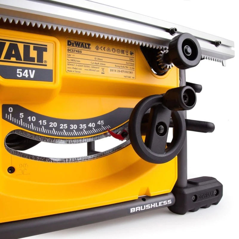 Cordless table saw DeWALT DCS7485T2, 54 V, 210 mm