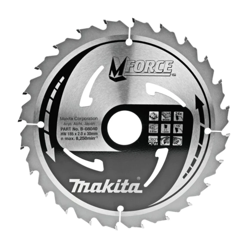 Makita wood saw blade B-08040, TCT, 185mm x 30mm x 24