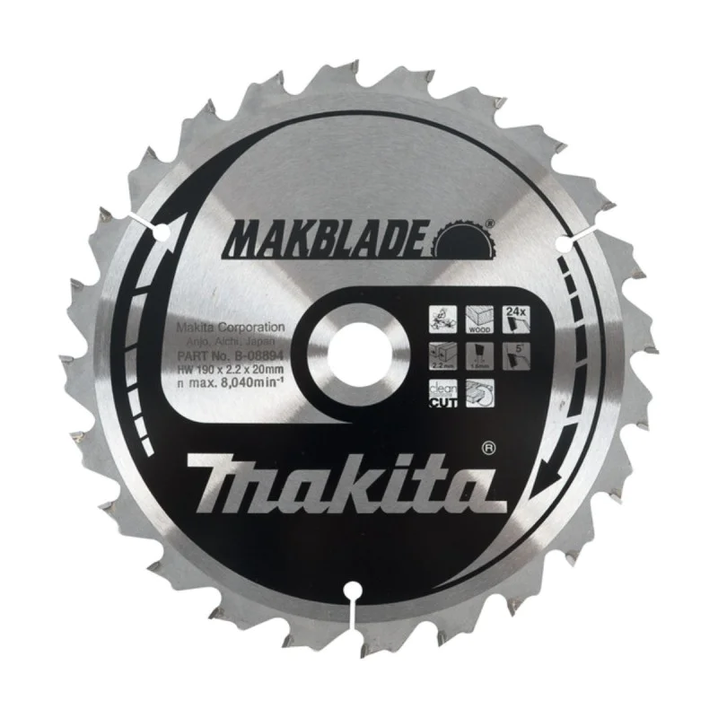 Makita wood saw blade B-08894, TCT, 190mm x 20mm x 24