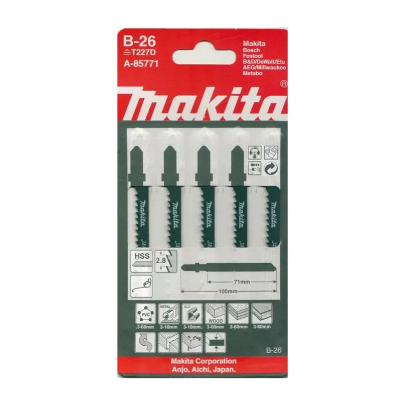 Makita A-85771 Hacksaw Blade, B-26, 71mm, 5pcs