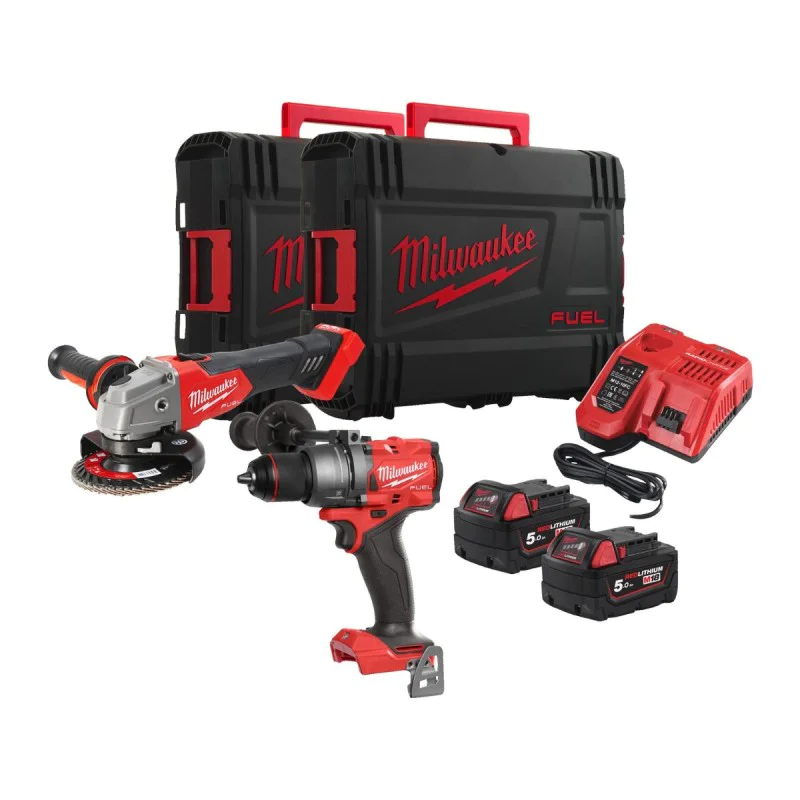 Milwaukee Angle grinder and screwdriver set M18FPP2E3-502X M18FPD3, M18FSAG125X