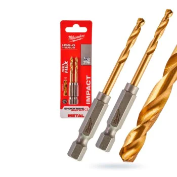 Milwaukee HSS-G Titanium RED Hex drill bit set 2pcs for metal ф 2.5x19/62mm