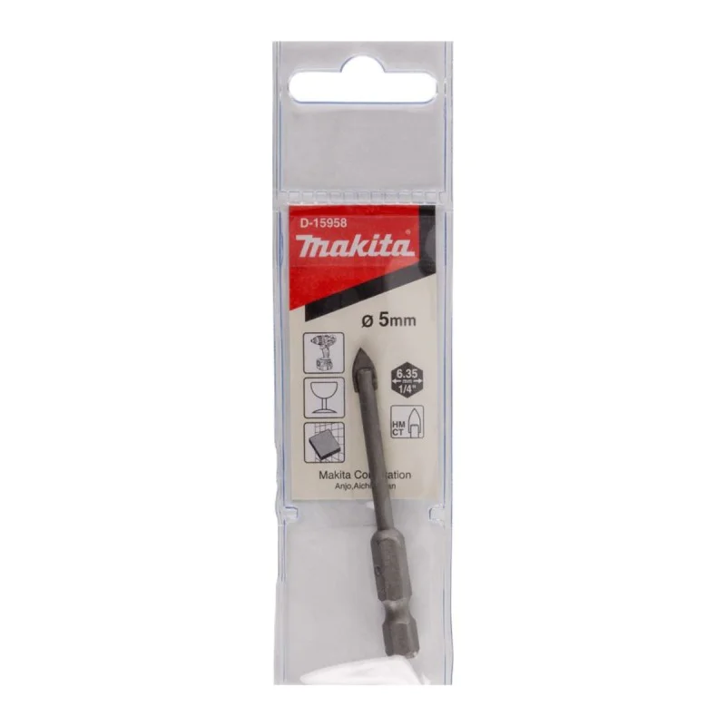 Glass drill Makita D-15958, 65 x 5 mm, 1/4