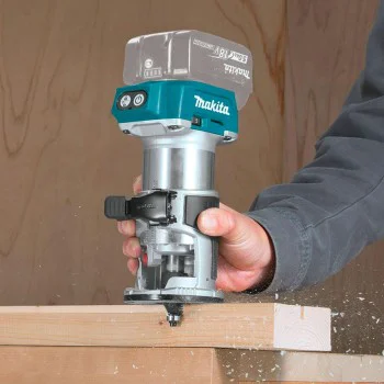 Акумулаторна челна фреза Makita DRT50ZX2, 18 V, 6/8 мм