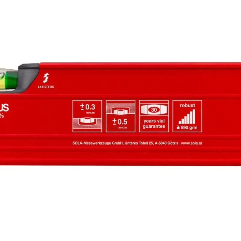 Aluminium spirit level Sola Big Red 3 120, 01219401, 120 cm