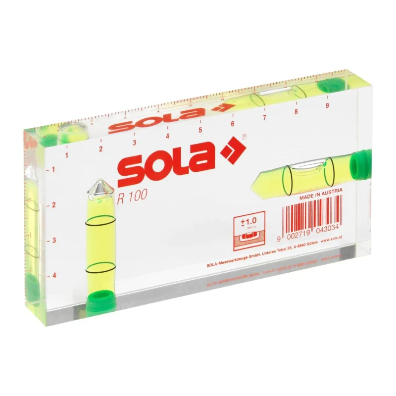Sola R100 mini spirit level, green, display, 01622142