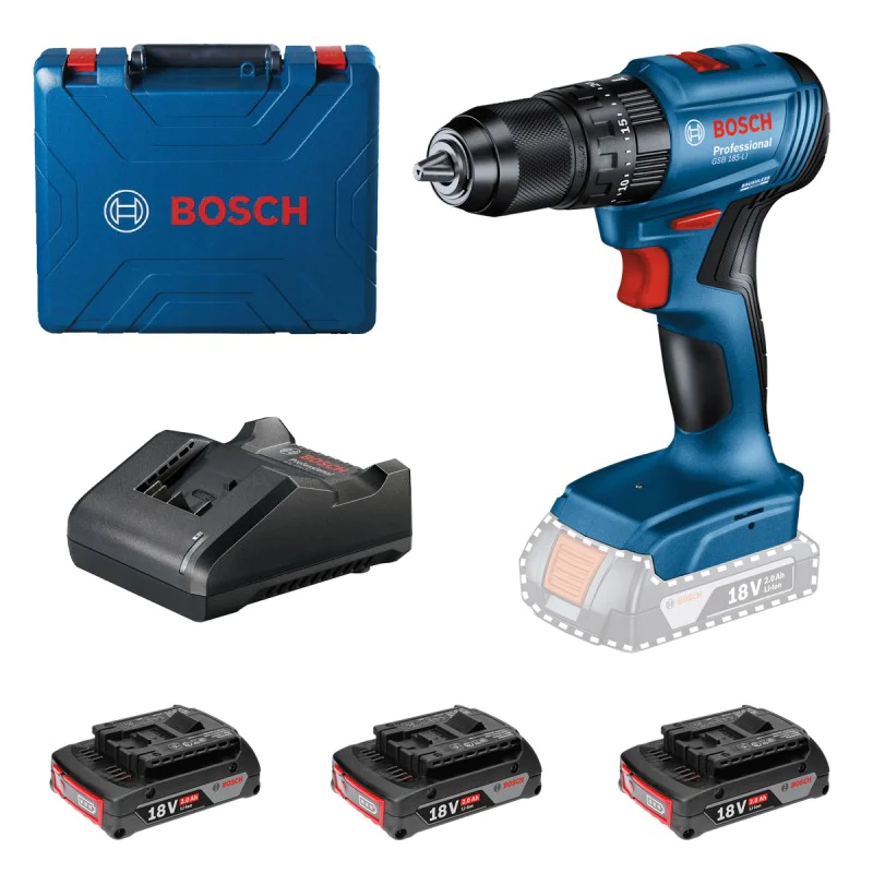Акумулаторен ударен винтоверт Bosch GSB 185-Li, 18 V, 50 Nm