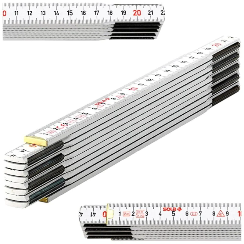 Sola HW 2/10 Folding Wooden Meter, 53020601, 2 m