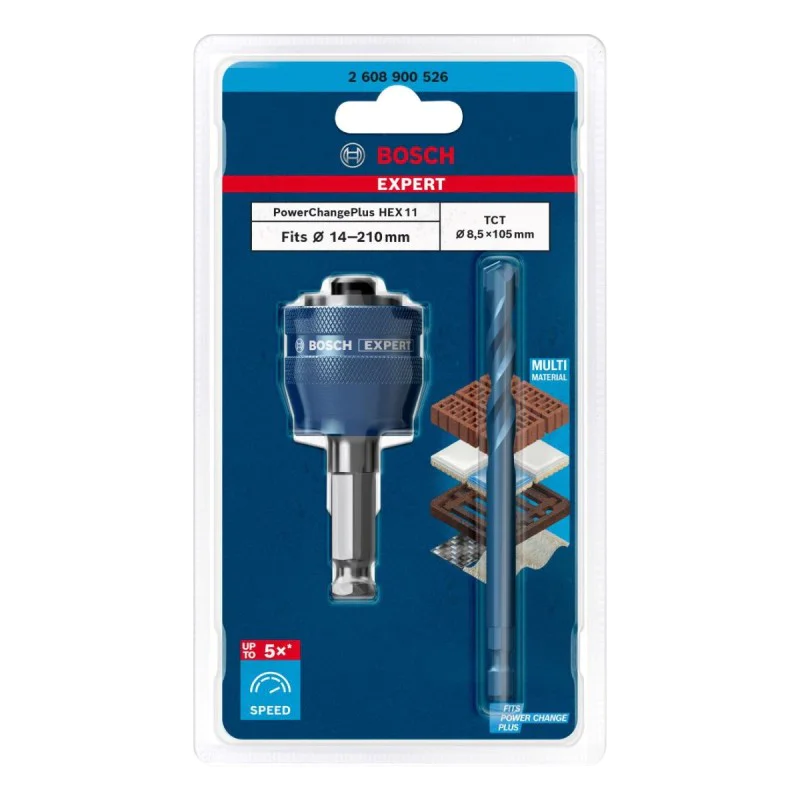 Bosch PowerChangePlus HEX 11 adapter and drill bit, 2608900526, 105 x 8.5 mm