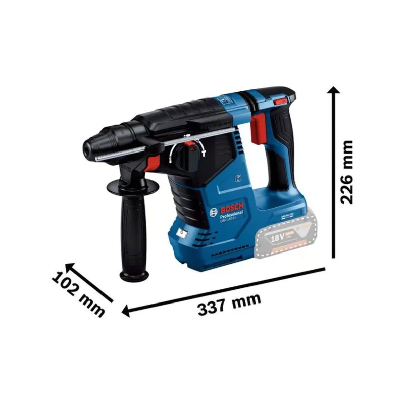 Cordless Bosch GBH 187-LI, 18 V, 2.4 J, 0611923022