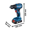 Cordless screwdriver Bosch GSR 185-LI Professional, 18 V, 50 Nm