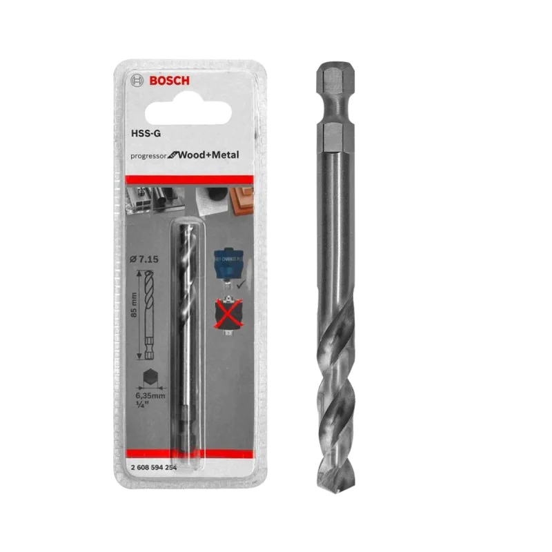 Bosch centering drill bit 2 608 594 254, 85 x 7,15 mm