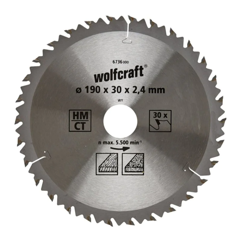 Wolfcraft wood saw blade 6736000, 190 x 30 x 2,4 mm