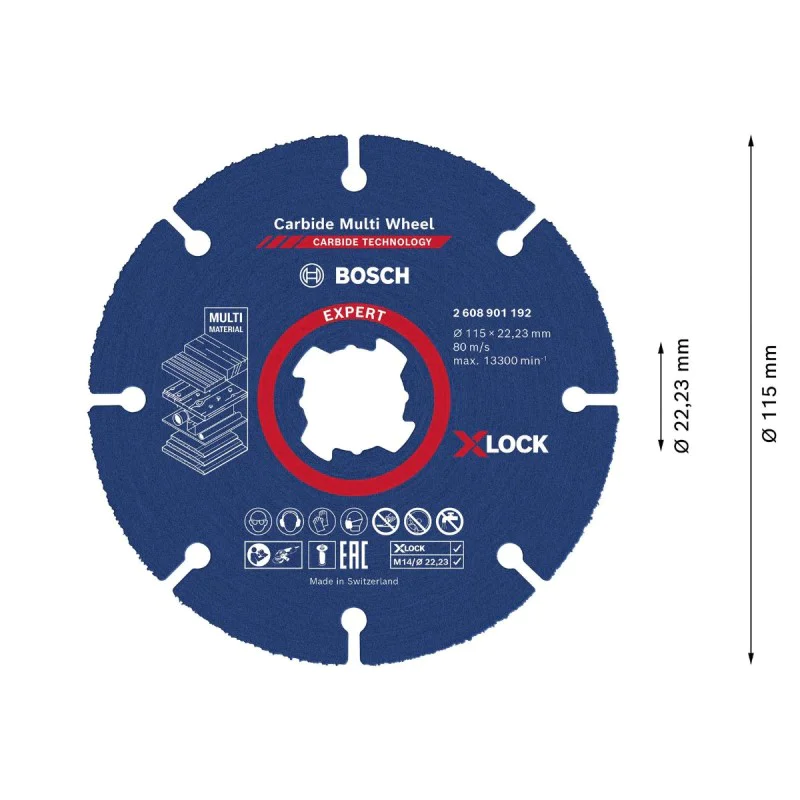 Disc for angle grinder Bosch Carbide Multi Wheel 2608901192, 115 mm