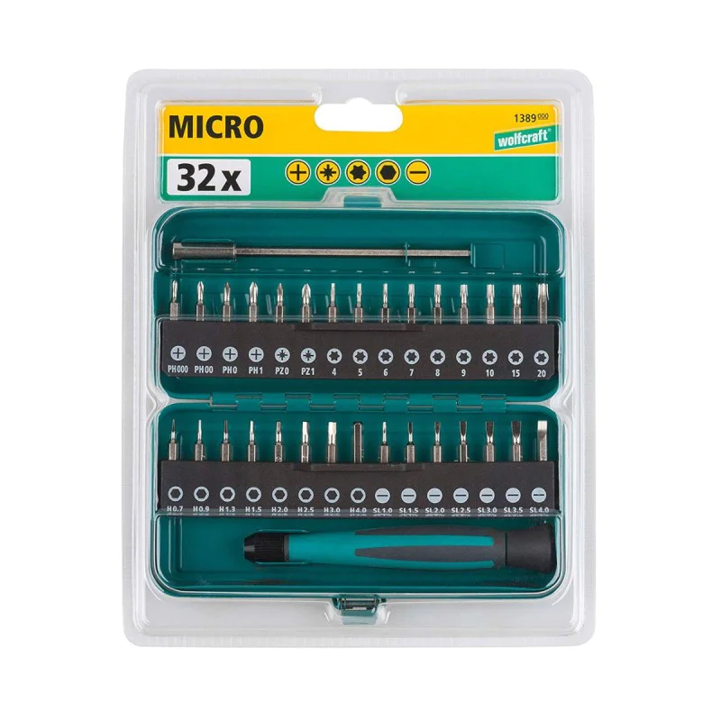 Set of bits with magnetic holder Wolfcraft 062 WLF 103, 32 pcs, 25 mm