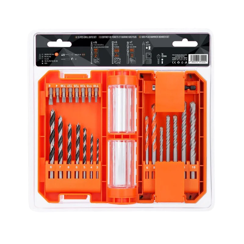 WellCut WC-DB51U drill bit set, 51 pcs