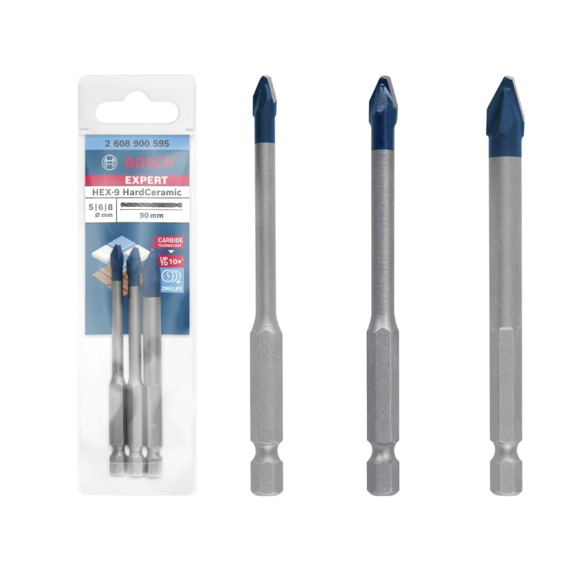 Bosch EXPERT HardCeramic Drill Set, 2608900595, 3 pcs HEX-9
