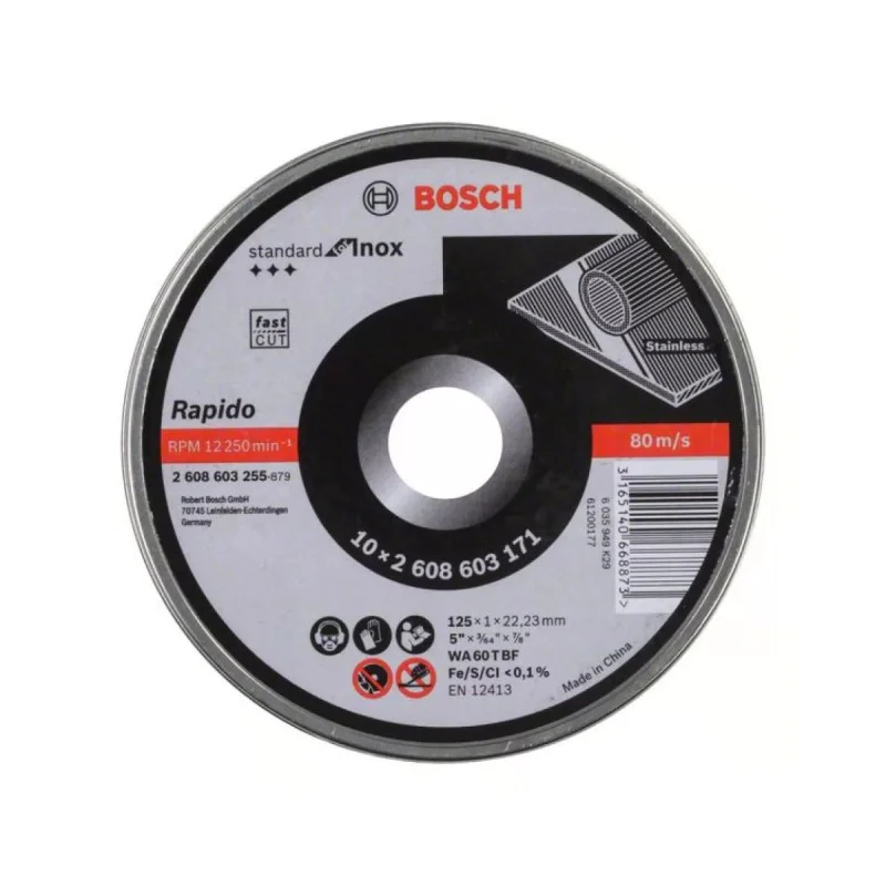 Bosch Standart For Inox 2608603255, 125 mm, 10 pcs
