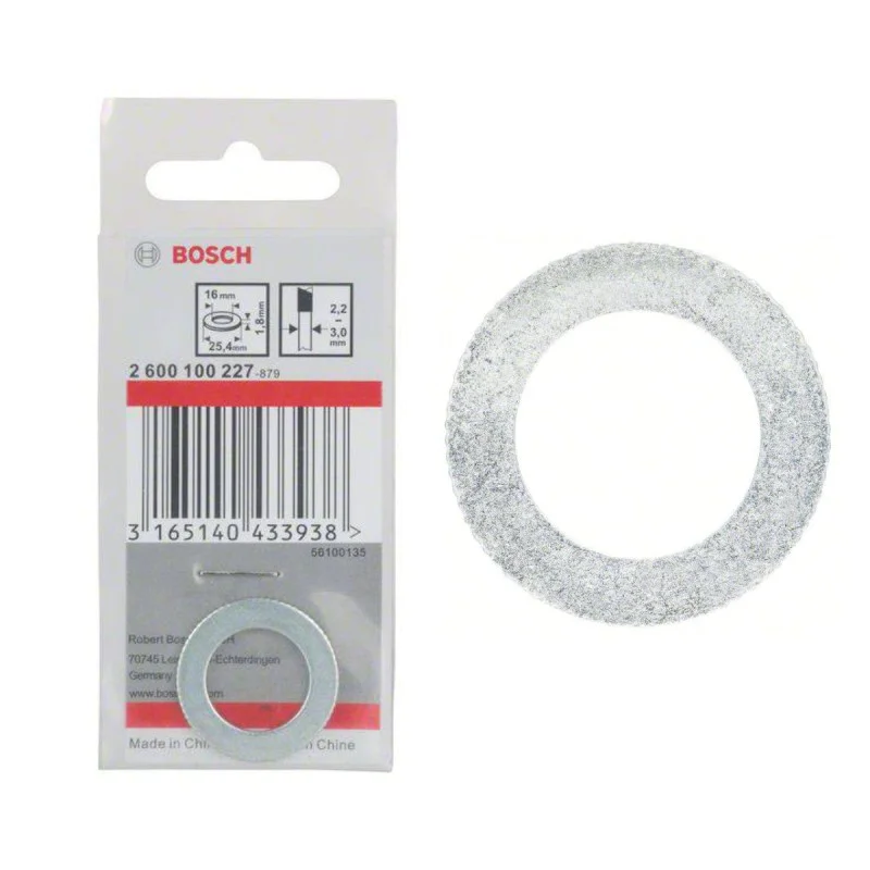Transition sleeve for Bosch circular saw blade 2600100227, 25,4 x 16 x 1,8 mm