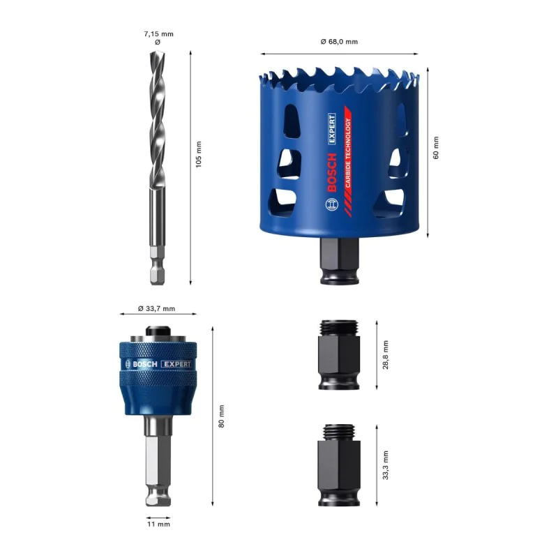 Bosch EXPERT Tough Material Starter Set, 2608900449, 51 x 60 mm