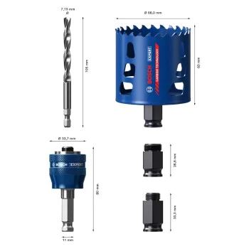 Боркорона стартов комплект Bosch EXPERT Tough Material, 2608900450, 68 х 60 мм