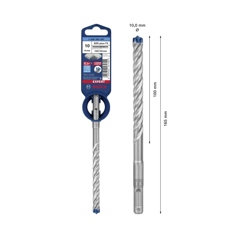 Drill bit for Bosch EXPERT SDS plus-7x 2608900097, 165 x 10 mm