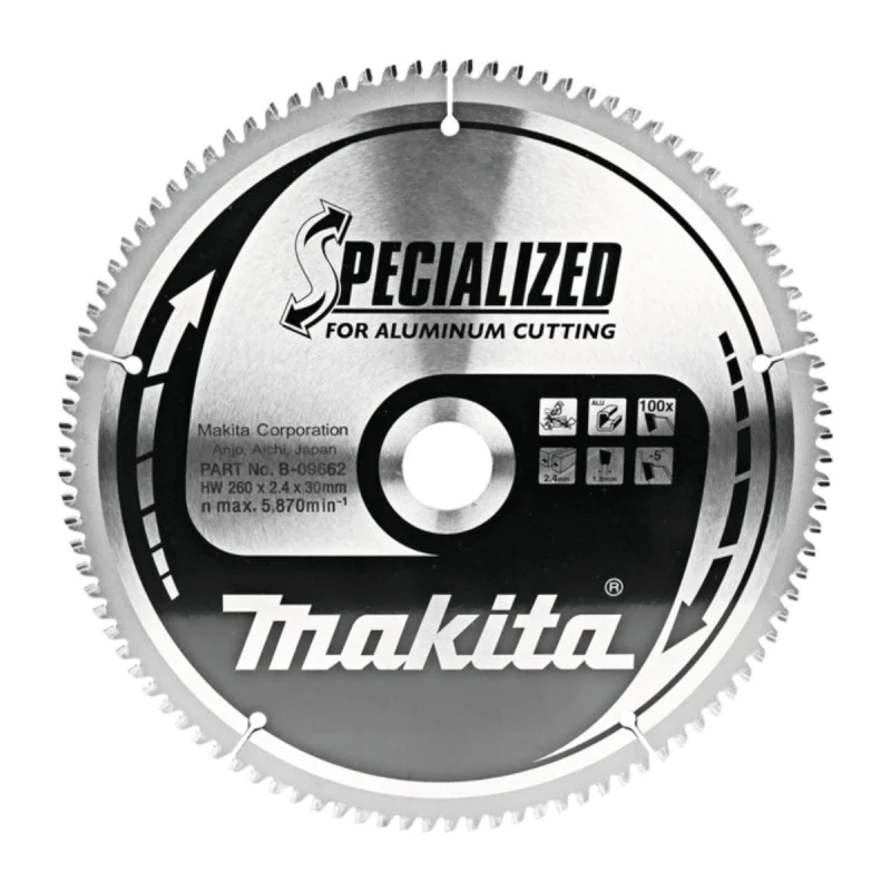 Circular disc for aluminium Makita B-09662, 260 mm