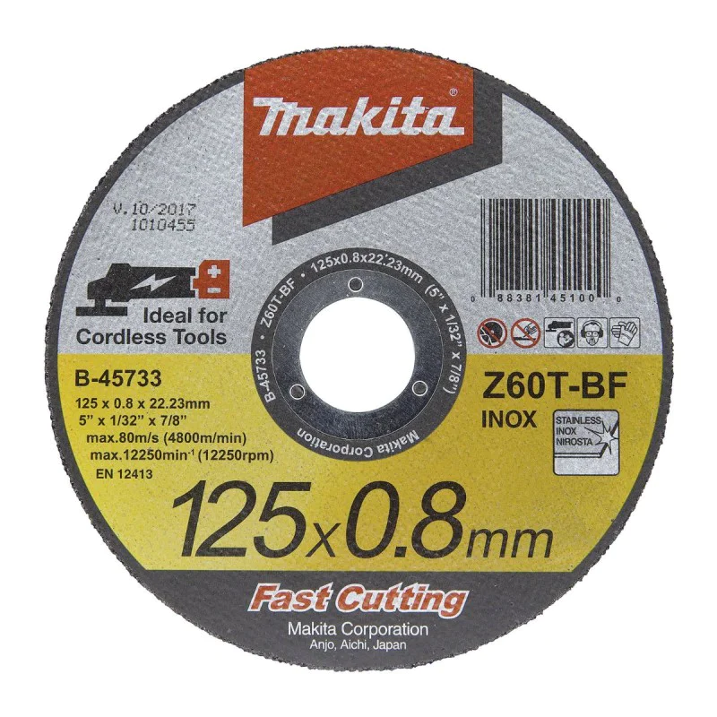 Makita stainless steel disc B-45733, 125 x 0.8 x 22.23 mm