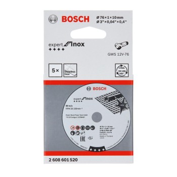 Диск за рязане на неръждаема стомана Bosch Expert for Inox 2608601520, 76 х 1 мм