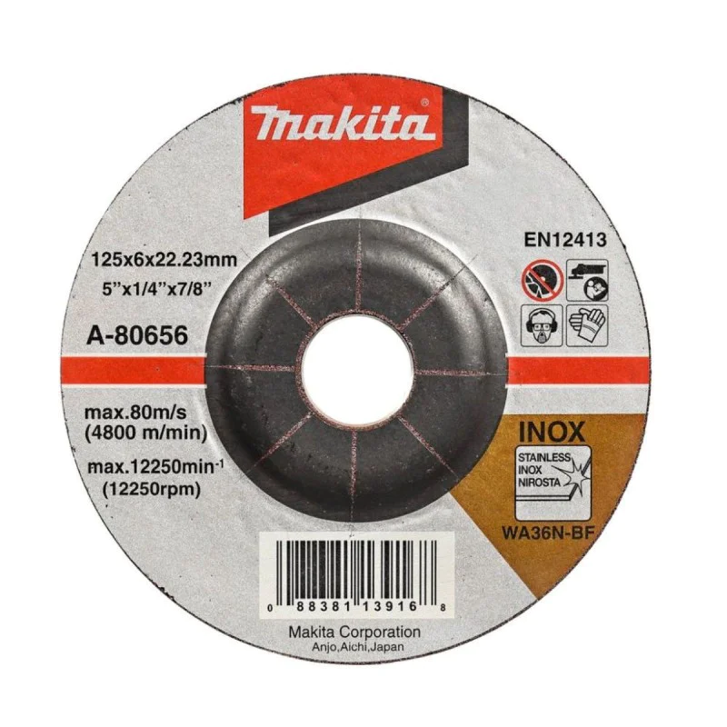 Grinding wheel Makita A-80656, INOX, 125 mm