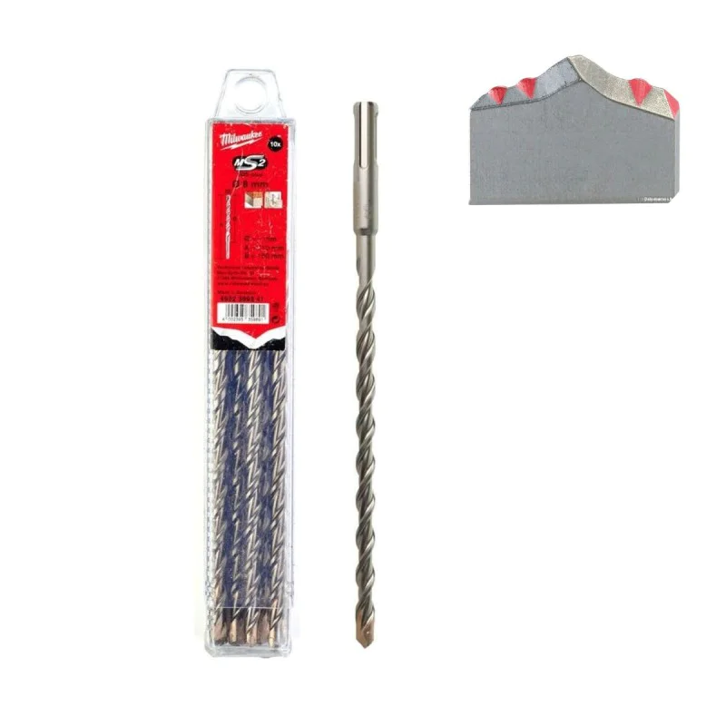 Milwaukee concrete drill set 4932399341, 8 x 210 mm, 10 pcs, SDS Plus