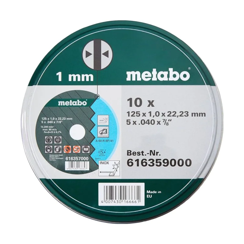 METABO TF 41, 616359000, 125 x 22.23 mm, 10 pcs