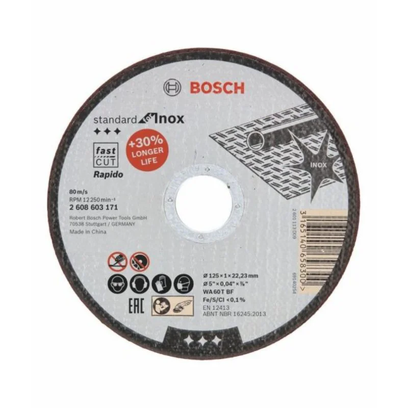 Bosch metal cutting disc 2608603171 ф125x1.00x22.23, INOX