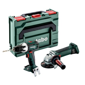 Комплект акумулаторни бормашина и ъглошлайф Metabo 685082000, 18 V, 60 Nm, 125 мм